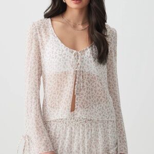 Floral Tie Chiffon Cardigan